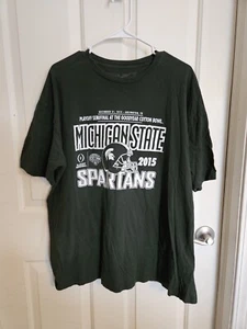 Vtg Michigan State Spartans Football 2015 Playoffs Cottonbowl T-Shirt Size 2XL - Picture 1 of 3