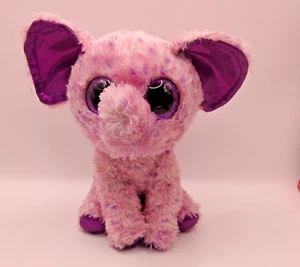 Ty Silk Beanie Boos EVA Purple Elephant 6” Glitter Eyes - Picture 1 of 7