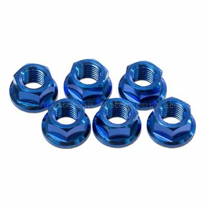 6x Titan Kettenradmuttern hinten blau Yamaha YZF R1 1998-2014 M10x 1,25 - Bild 1 von 2