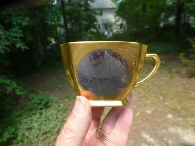 Moneda de 24 quilates de oro platino medallón taza de té taza de café PA Arzberg Baviera de la década de 1930 Foto 1 de 4