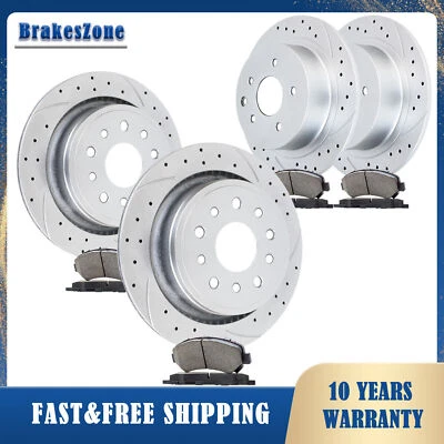 Pastillas de rotores de freno delanteros y traseros para Ford Focus SE 2012 2013-2018 frenos ranurados Foto 1 de 4