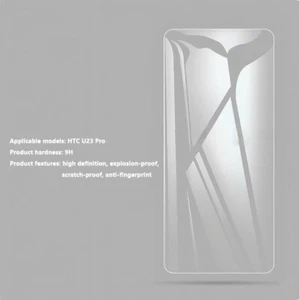 Crystal-Clear High-Transparency Flat-Screen Tempered Glass Film fit HTC U23 Pro - Picture 1 of 7