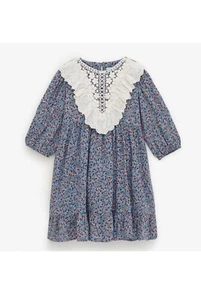 Zara Girls lace bib floral dress size 9 - Picture 1 of 10
