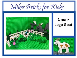 NICHT LEGO Ziege Minifigur Tier Bauernhof Scheune Zoo 7189 2011 Dorf Mühle Überfall - Bild 1 von 14
