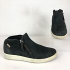 Ecco Women's Size 7 Soft 7 Black Powder Side Zip Closed Toe Ankle Booties Shoes