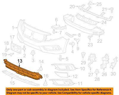 HONDA OEM 19-21 Civic Bumper Components-Lower Grille 71115TBAA60 - Image 1 of 2