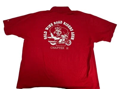 Wisconsin Gold Wing Riders Assn. Red Jerzees Polo Mens Size XXL - Image 1 of 3