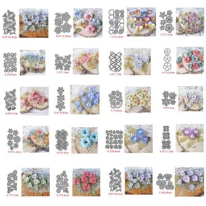 Fiore Stratificato Metallo Taglio Stampi Stencil Fai Da Te Scrapbooking Artigianato - Foto 1 di 37