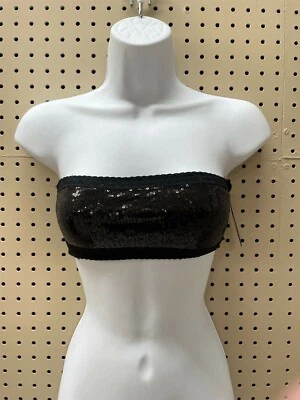 132X02 Maidenform N6772 Tart Intimates Sequin Bandeau XS Black - Image 1 of 2