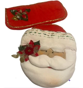 Vintage Handmade Chrismas Toilet Seat Cover Santa Claus Face โจโจ๐๐๐ - Picture 1 of 8