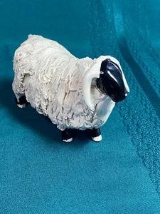 Vintage Pottery Spaghetti Figurine, Black Face Highland Sheep/Ram Scotland - Picture 1 of 17