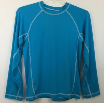 Ocean Pacific True Cyan manga longa gola redonda. OP, tamanho Youth 2XL 18 - Imagem 1 de 4