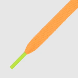 Puntas planas de color Mr Lacy - cordones de zapatos naranja y verde neón (130 cm de largo) - Imagen 1 de 1