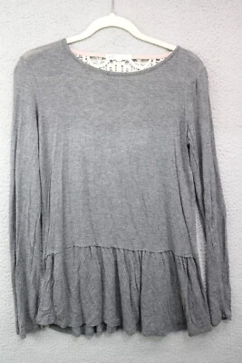 Jolt длинным рукавом серый туника кружева назад размер средний богемное мягкая юбка - Изображение 1 из 4