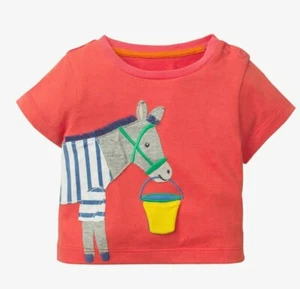 Baby Boden applique Tshirt Top 0-4 years Donkey Seaside Beach bucket flap - Picture 1 of 4