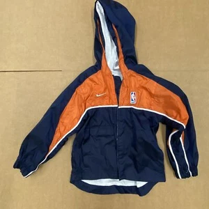 Vintage Nike Jacket Boys Kids Size 6 Navy Orange Team NBA Long Sleeve Full Zip - Picture 1 of 5