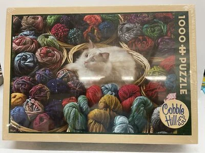 Rompecabezas Cobble Hill bola de piel gato blanco en hilo 1000 piezas nuevo en caja Foto 1 de 3