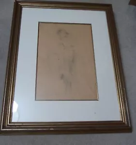 Immagine Louis Icart disegno a carbone su carta marrone firmata e incorniciata 12"" x 18 - Foto 1 di 9