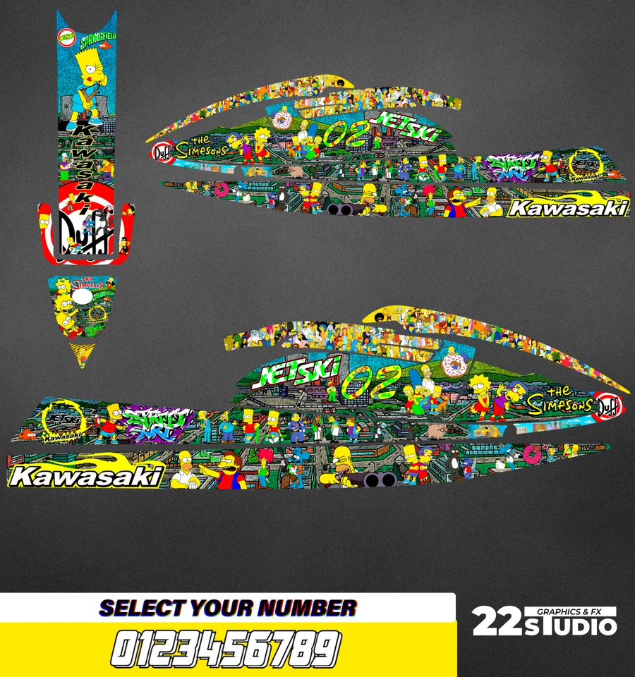 Jet Ski Graphics Kit Decals Wrap For Kawasaki 750 SX 1992-1998 stickers - Image 1 of 1