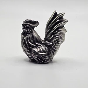 Vintage Simmons Pewter Rooster Hen Chicken Figurine 2 Inches - Picture 1 of 6