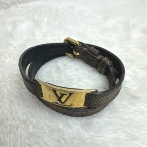 Louis Vuitton M6623 Damier Bracelet Sign It Used from Japan - Picture 1 of 8