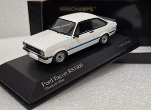 (2) Ford Escort II RS 1800 1975 Diamond White 1:43 Minichamps 400084470 RARITY!! - Picture 1 of 12