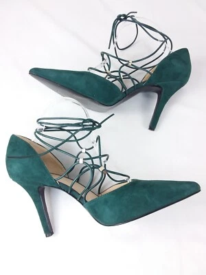 Nine West Jarraho Tacones Punta Cuero Gamuza Verde Talla 10M Foto 1 de 4