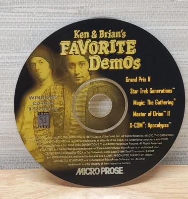 Ken & Brian's Favorite Demo PC Games 1997 Micro Prose Game Disc Only  - Image 1 of 4