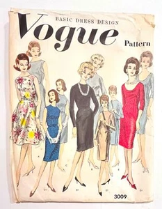 VOGUE BASIC DRESS DESIGN 3009 Sewing Pattern Sz 16 Vintage UNCUT - Picture 1 of 5