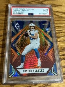 Justin Herbert PSA 9 2020 Phoenix Fire Burst Football Card #103 Rookie - Picture 1 of 2