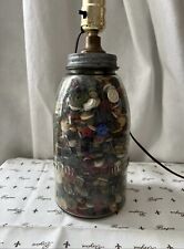 Atlas Mason PINT JAR Full of Vintage Buttons LAMP
