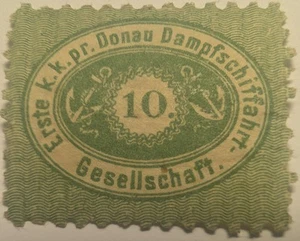 c1867 Austria Cinderella -Royal Danube Steamship Company 10h (DDSG) - Thin - Picture 1 of 2