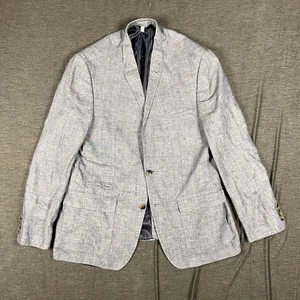 Murano Baird McNutt Leinen Blazer Herren Large Meliert Blau Sport Mantel Slim Fit - Bild 1 von 15