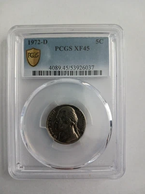 CERTIFIED PCGS, 1972 D Jefferson nickel with errors - Image 1 of 2
