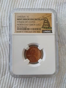 NGC 1998 Lincoln 1c ERROR Struck Off Center - Picture 1 of 2