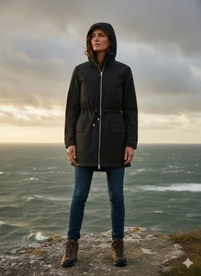 Chaqueta cortavientos Michael Kors negra con capucha para mujer talla grande nueva  Foto 1 de 4