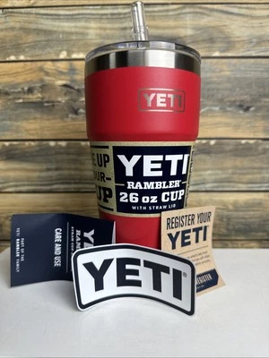 YETI Rambler 26 oz (Rescue Red) BPA Free Insulated Straw Cup BRAND NEW!