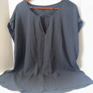 Schwarze transparente Bluse Kurzarm Damen Größe L/XL - Bild 1 von 8