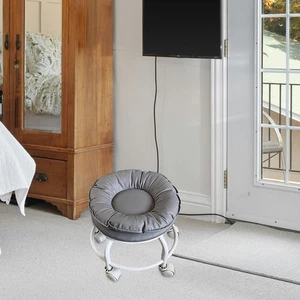 360° Rotating Low Roller Seat Stool Swivel Chair Kids Women Small Round Sturdy - Picture 1 of 42