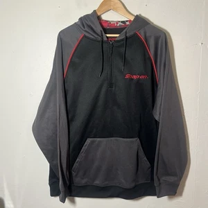 Snap-On Tools XL Para hombres Negro Gris Gris Pullover Sudadera con Capucha 1/4 Cremallera Con Capucha - Imagen 1 de 5