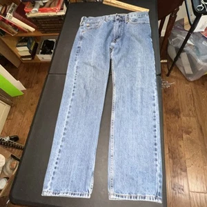 Jeans denim vintage Levi's 505 gamba dritta taglia 32 x 29 denim lavaggio scuro - Foto 1 di 22