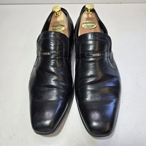 Barker London Men's Black Leather Slip On Smart Shoes Size UK 11G EU46 - Picture 1 of 15