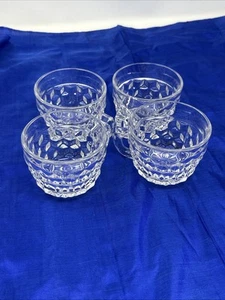 Fostoria American Clear Cubist 4 Tea Coffee Punch Cups MCM - Picture 1 of 13