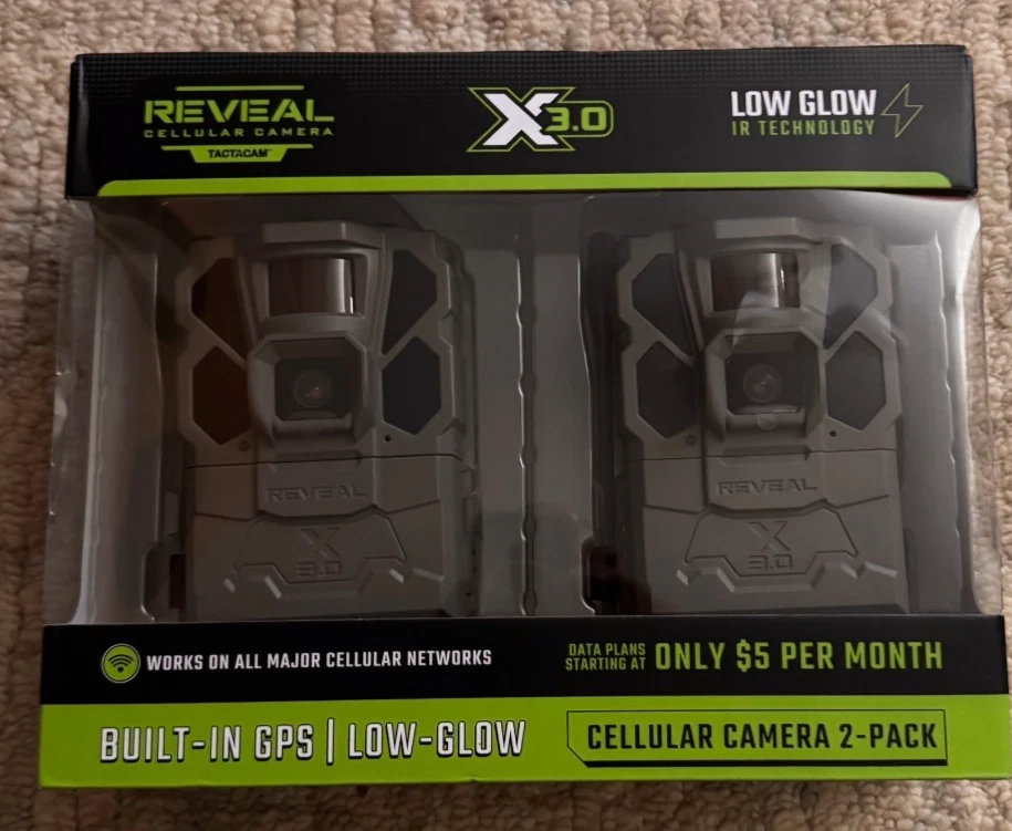 Tactacam Reveal X 3.0 Low Glow 2 Pack Cellular Trail Camera Brand New - Image 1 of 1