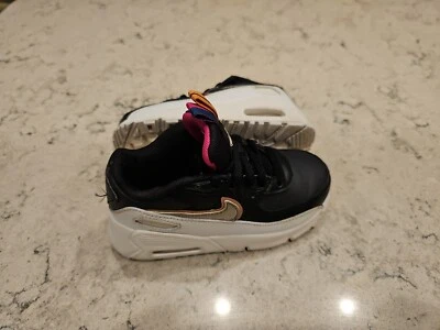 AIR MAX 90 LTR Youth GS Black/White DJ0416-001 Gradeschool Size 10c  - Image 1 of 4