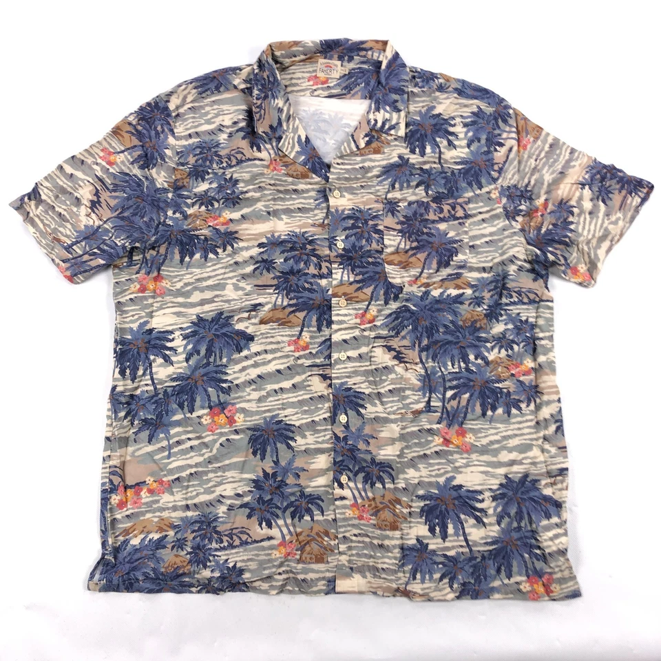Faherty Loop Collar Camp Shirt Mens 2XL Hawaiian XXL - Image 1 of 4