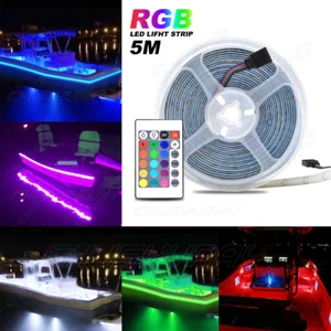 RGB LED Boat Light Deck Waterproof 12V Bow Trailer Pontoon Light Strip Marine #1 - Picture 1 of 11