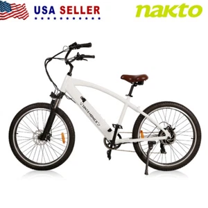 NAKTO 26" Electric Bike 500W Santa Monica E-bike 48V10A Battery Shimano 6 Speed - Picture 1 of 21