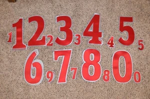 ROT-SILBERGRAU Hockey Trikot Rücken + Ärmel Tackle Twill Nummer Set Kit 192 - Bild 1 von 1