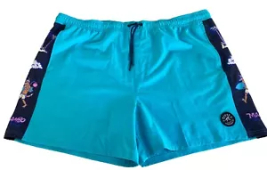 Mambo Board Shorts Mens 7XL Aqua Fox Pockets Smart Arts Repreve Polyester NWT - Picture 1 of 18